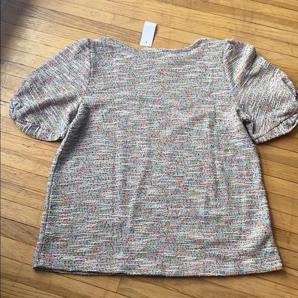 COPY - Loft multicolor tweed look puff sleeve top - Picture 6 of 6